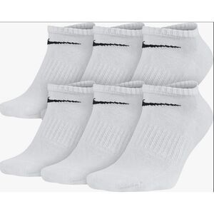 Nike Women's Performance Dri Fit No Show Cotton Cushioned Socks White M 6-pair